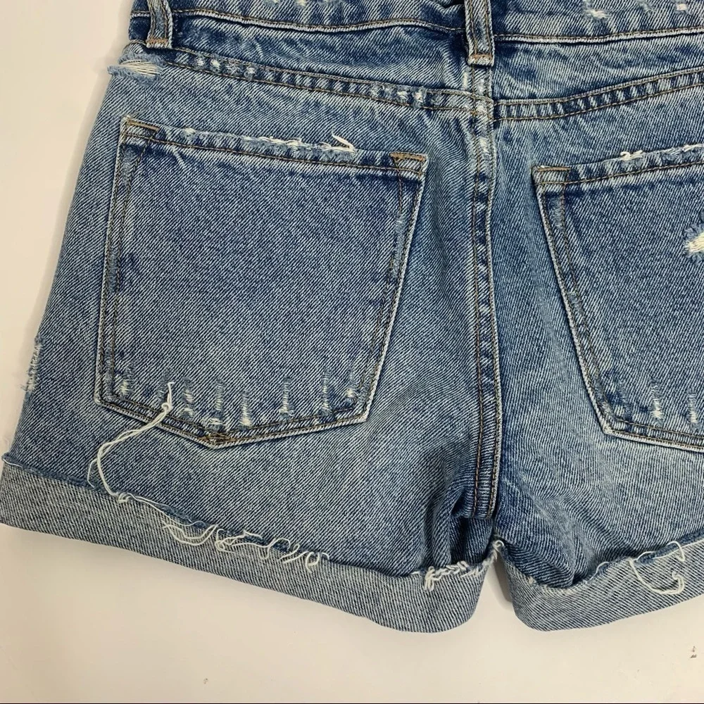 AllSaints Distressed Boyfriend Style Denim Shorts